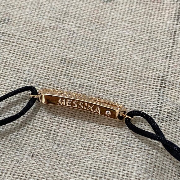 Messika Black Bracelet With Diamond Pendant - Picture 3 of 6